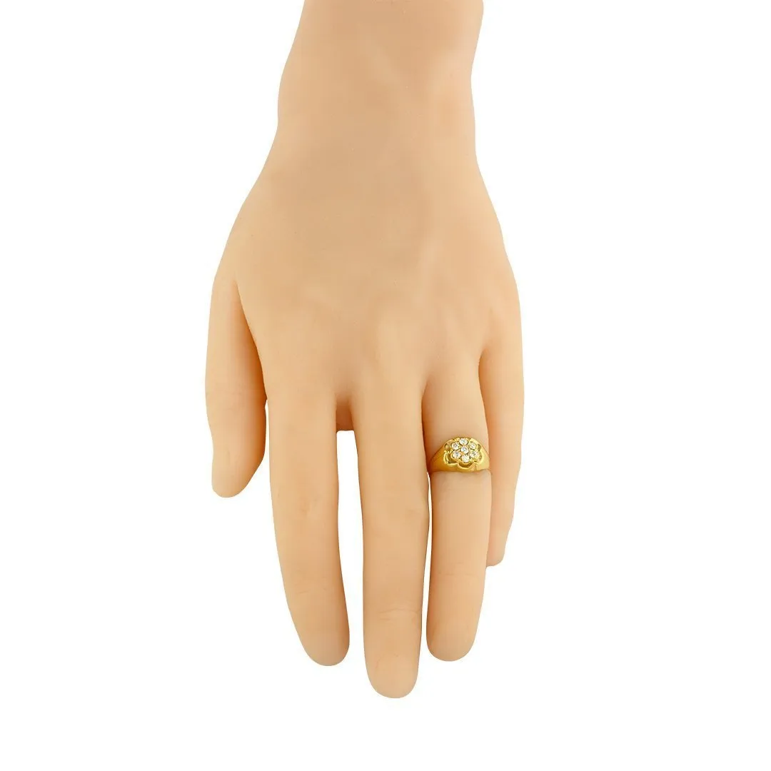 10K Solid Gold Mens flower Diamond Ring 0.3 Ctw