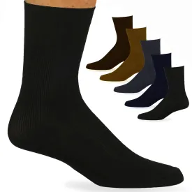 12 Pairs Men Dress Socks Work Business Casual Crew Solid Multicolor Wedding 9-11