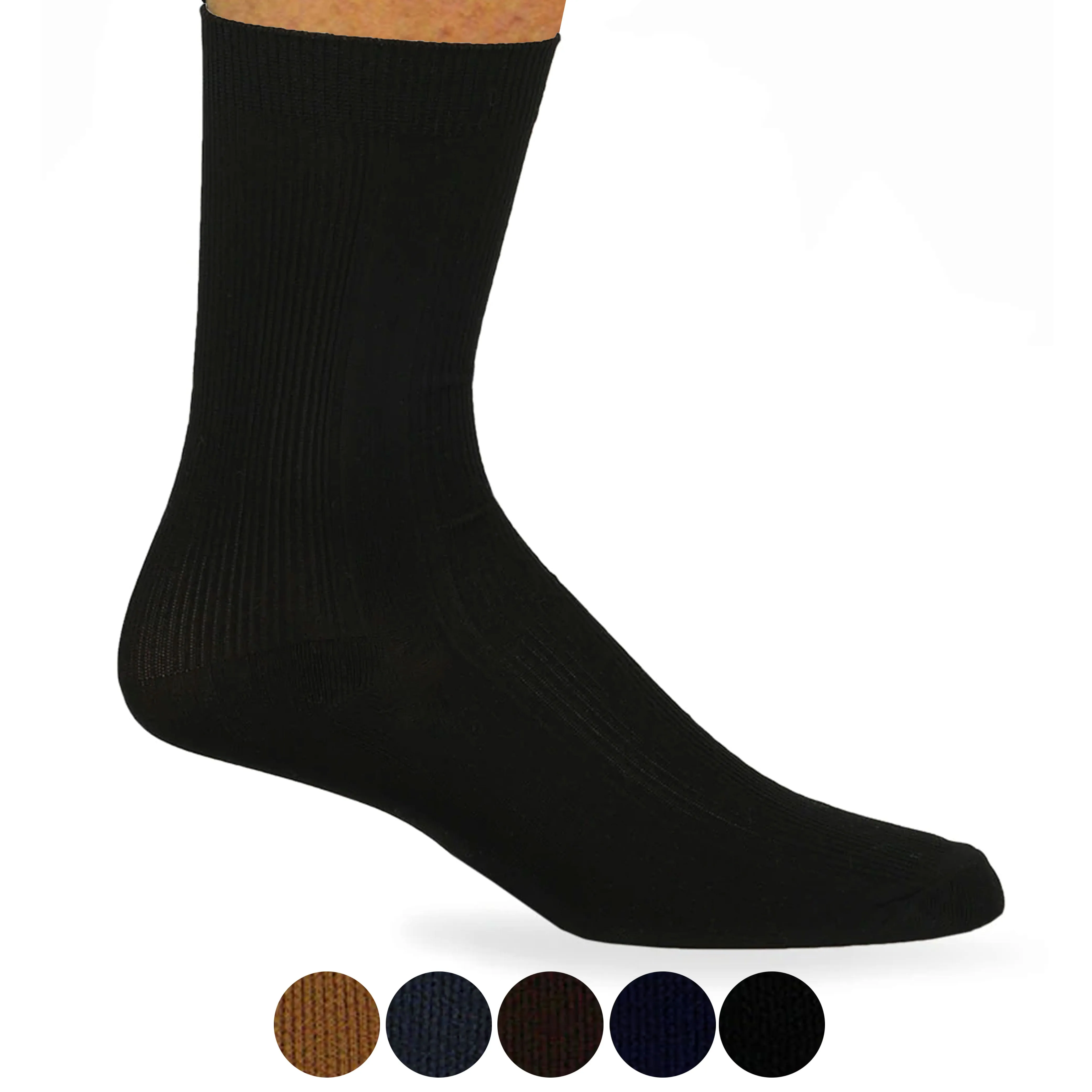 12 Pairs Men Dress Socks Work Business Casual Crew Solid Multicolor Wedding 9-11