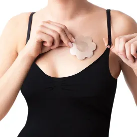 15 Pairs Nipple Pasties Satin Flower Beige Petal One Size Breast Fullness Covers