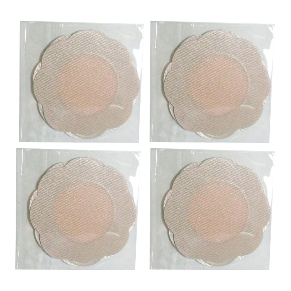 15 Pairs Nipple Pasties Satin Flower Beige Petal One Size Breast Fullness Covers