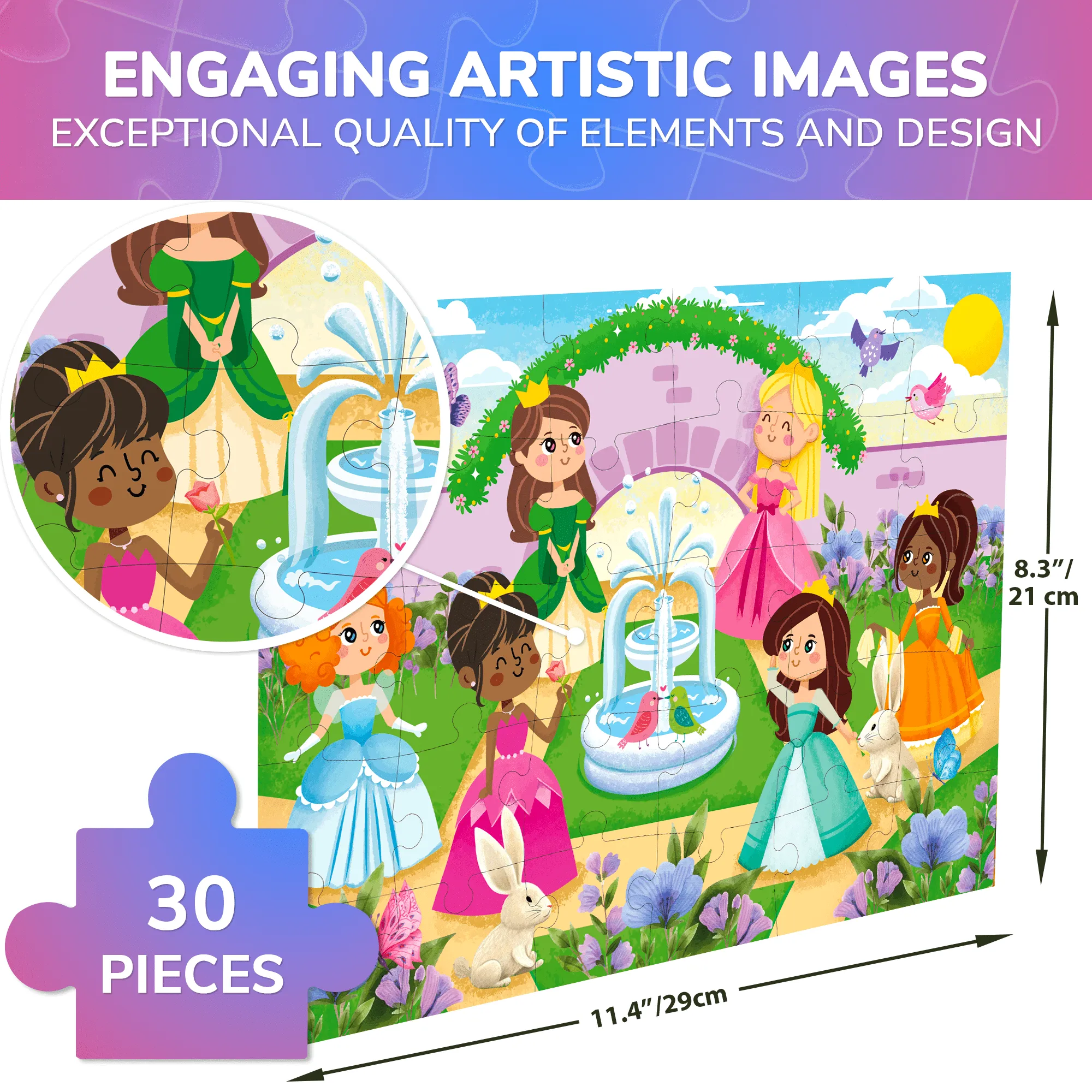 30 Pcs Jigsaw Puzzles for Kids | Princesses