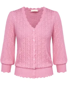 3/4 Sleeve Cardigan V Neck Button Down Sweaters Ribbed Knit Shrug Crochet Cropped Cardigan