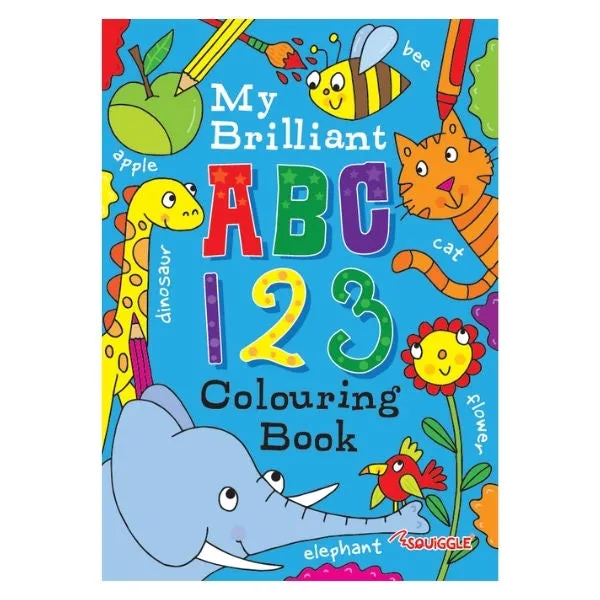 A4 ABC 123 Colouring Book - Assorted Kids Children Educational Content Fun Learning Activities