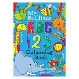 A4 ABC 123 Colouring Book - Assorted Kids Children Educational Content Fun Learning Activities