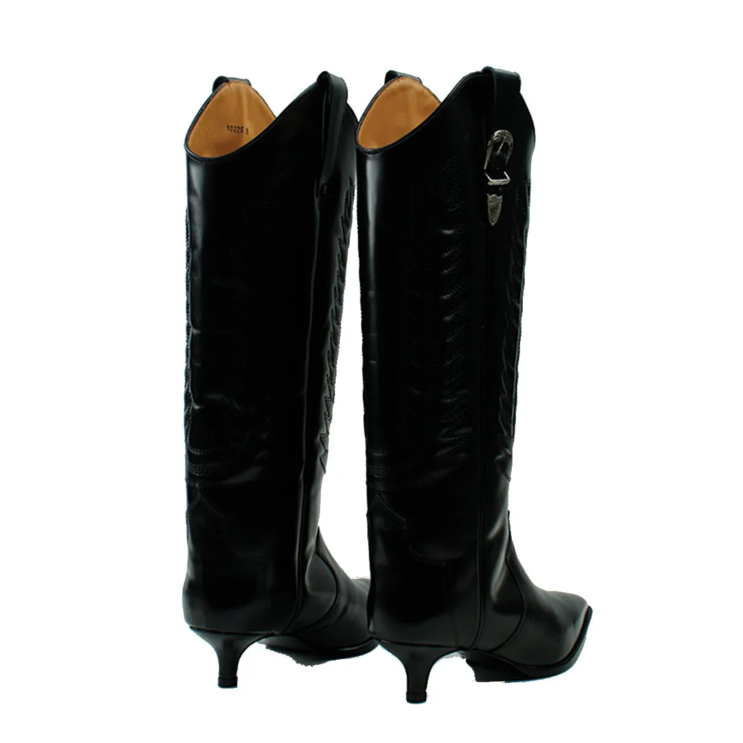 AJ1164 WESTERN BOOTS BLACK POLIDO