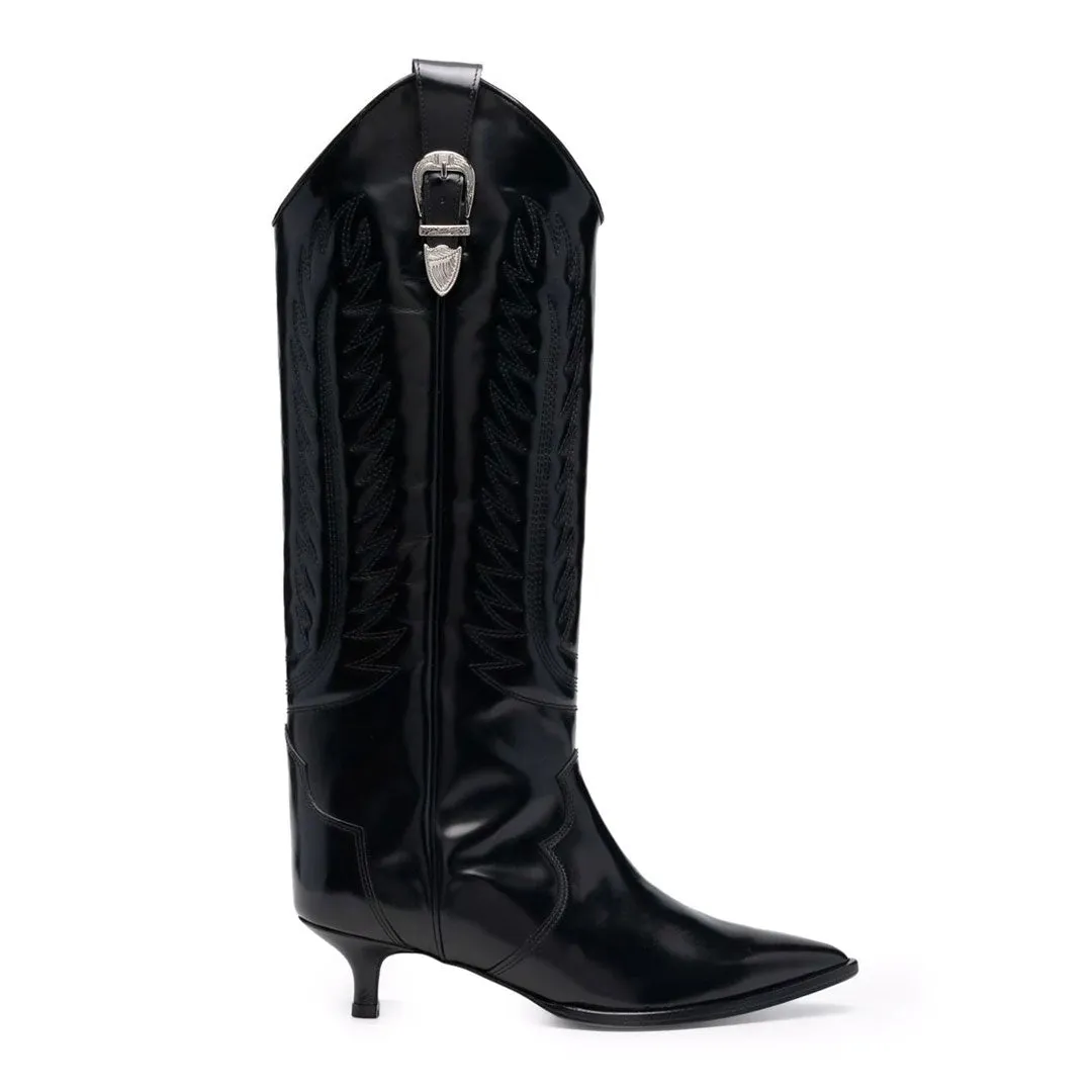 AJ1164 WESTERN BOOTS BLACK POLIDO
