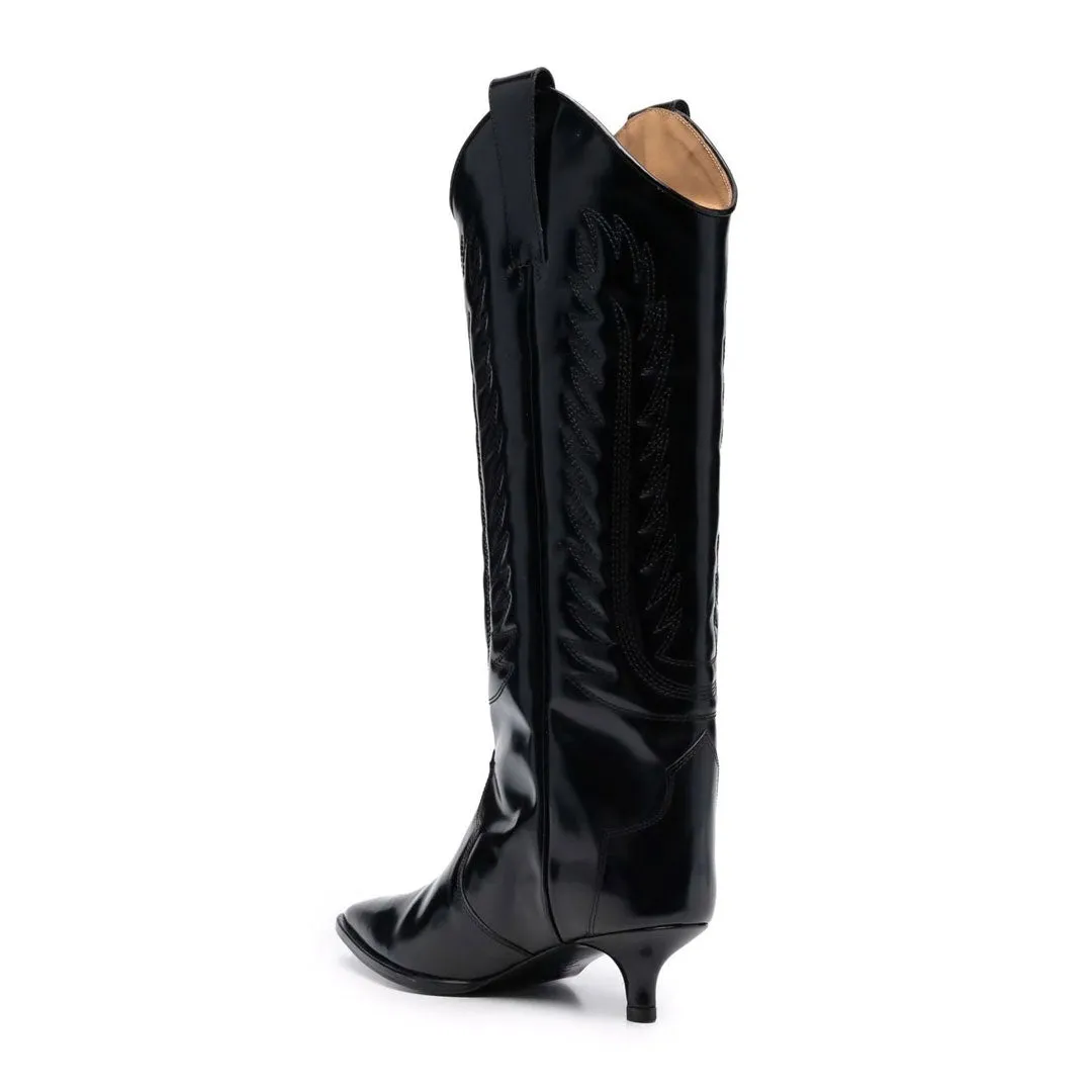 AJ1164 WESTERN BOOTS BLACK POLIDO