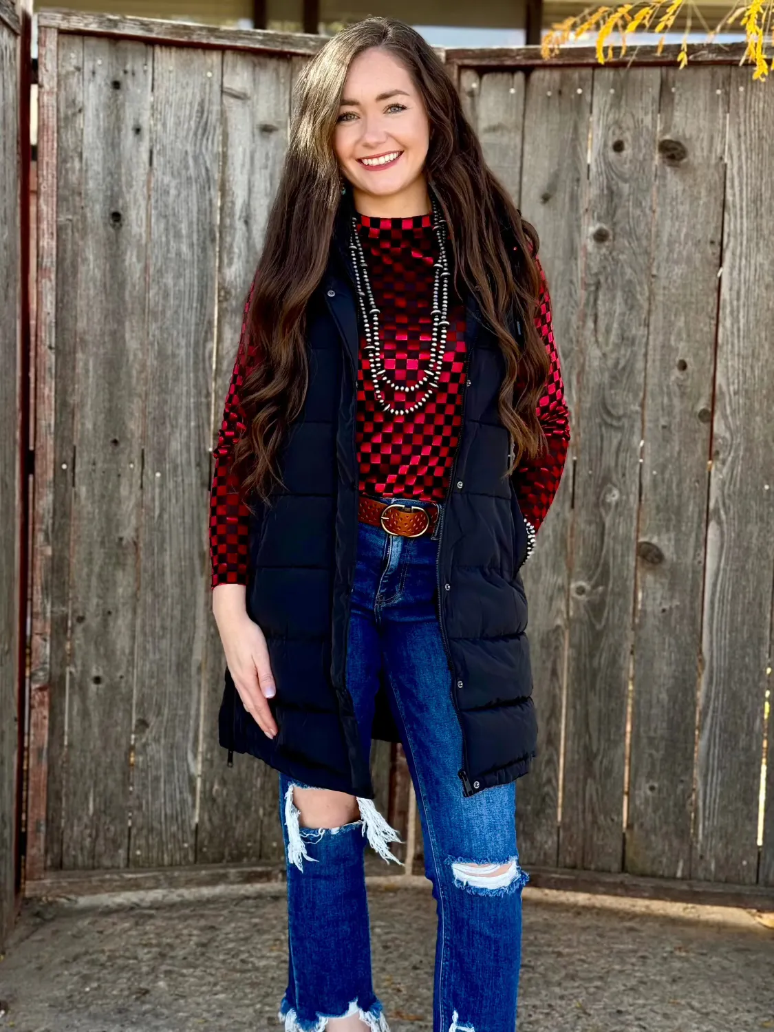 Black Long Puffer Vest by Alice - Optimized for E-commerce