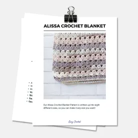 Alissa Blanket Crochet Pattern in Eight Sizes