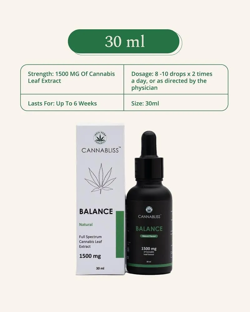 Anandamide Collection - CannaBliss Balance - Full Spectrum Cannabis Leaf Extract (500mg, 1500mg)
