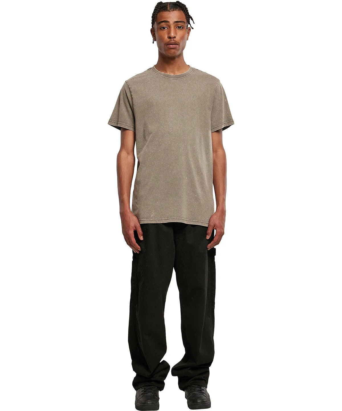 Asphalt - Acid washed round neck tee
