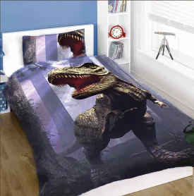 Autumn Bedroom Decor LAND OF T-REX - DUVET & PILLOW COVERS CASE SET SINGLE BED