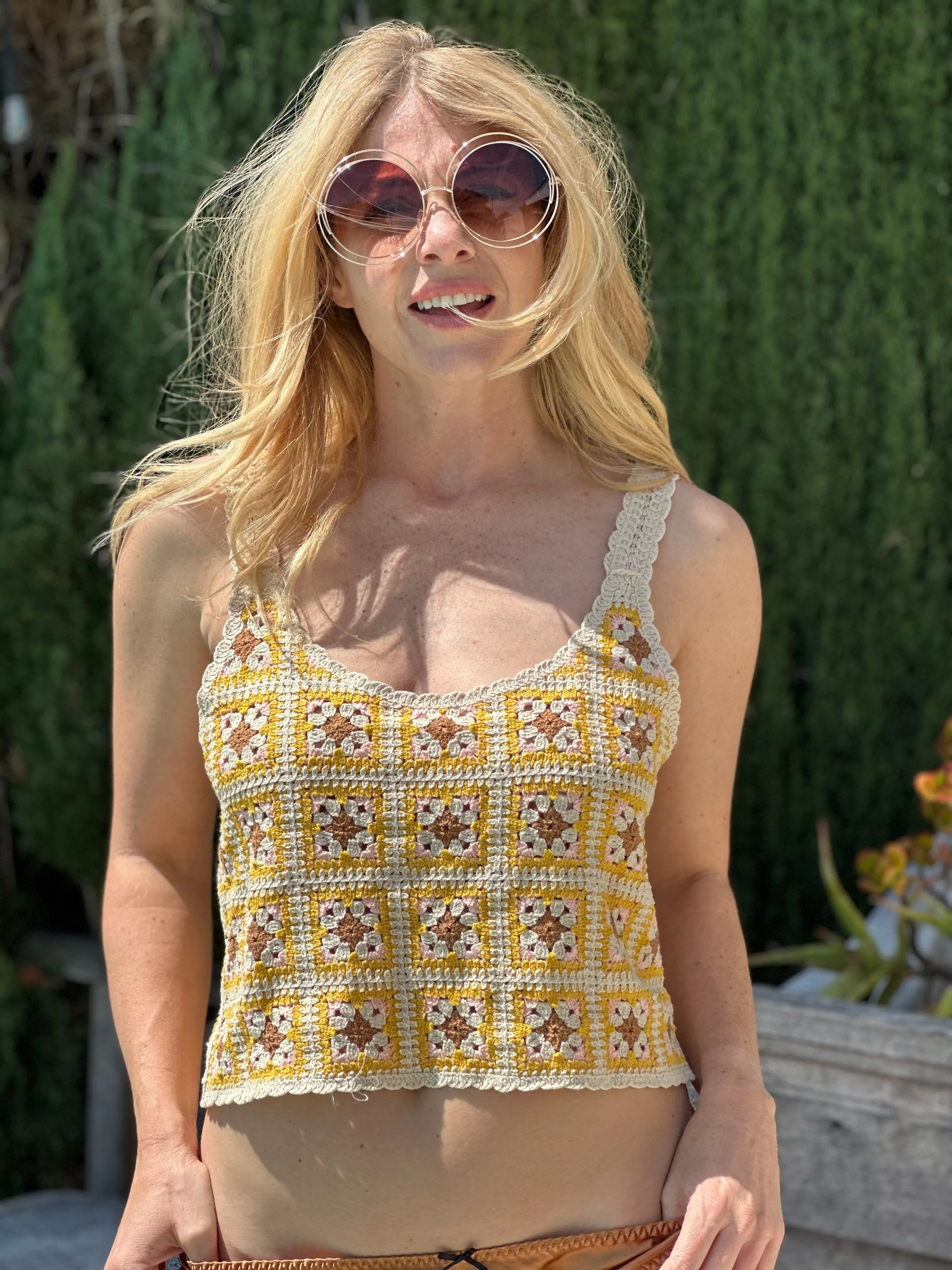 Babe Rainbow Crochet Tank | Honey