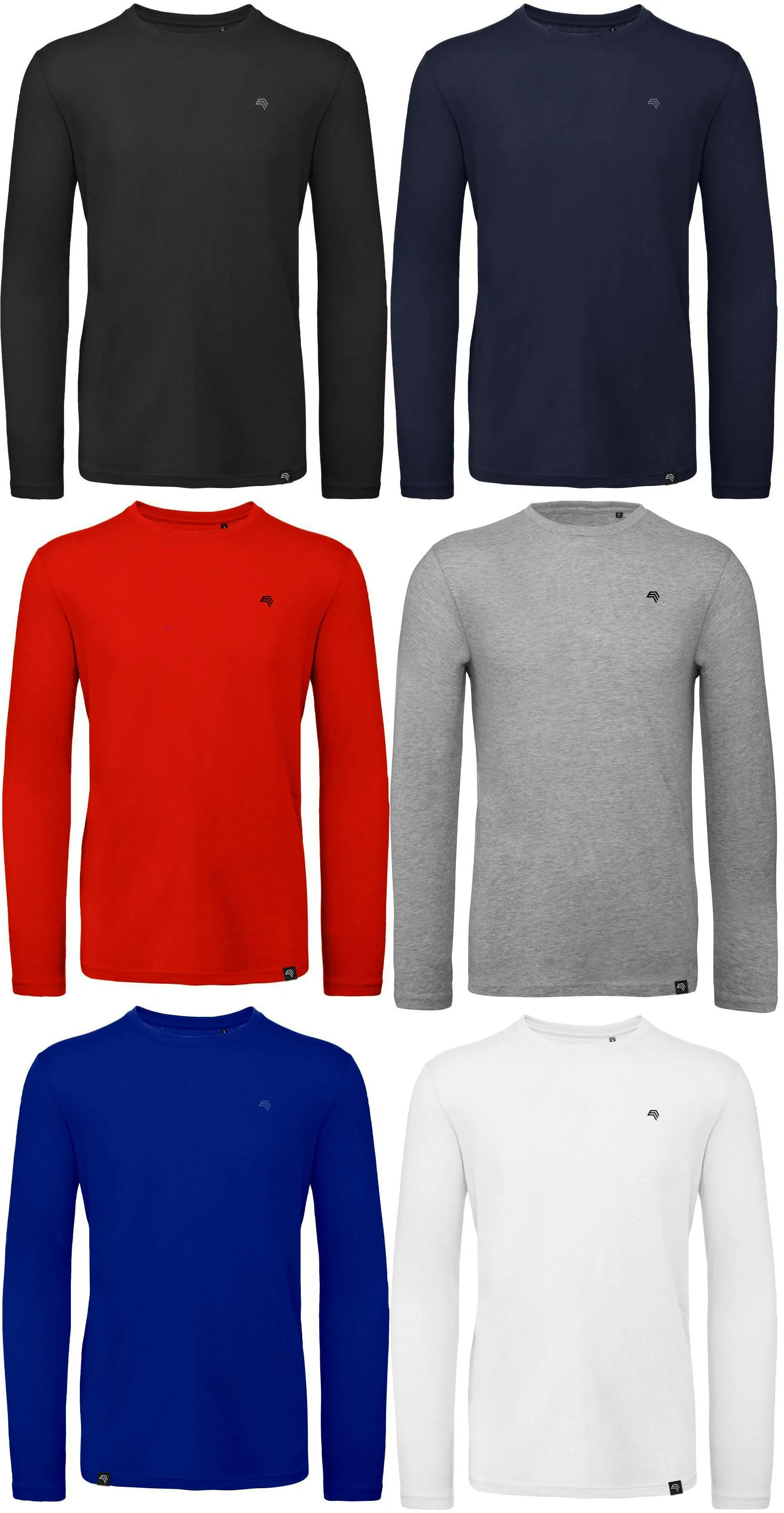 BAC TM070 ― Unisex Bio-Baumwolle Langarm T-Shirt - Melange Heather Grau