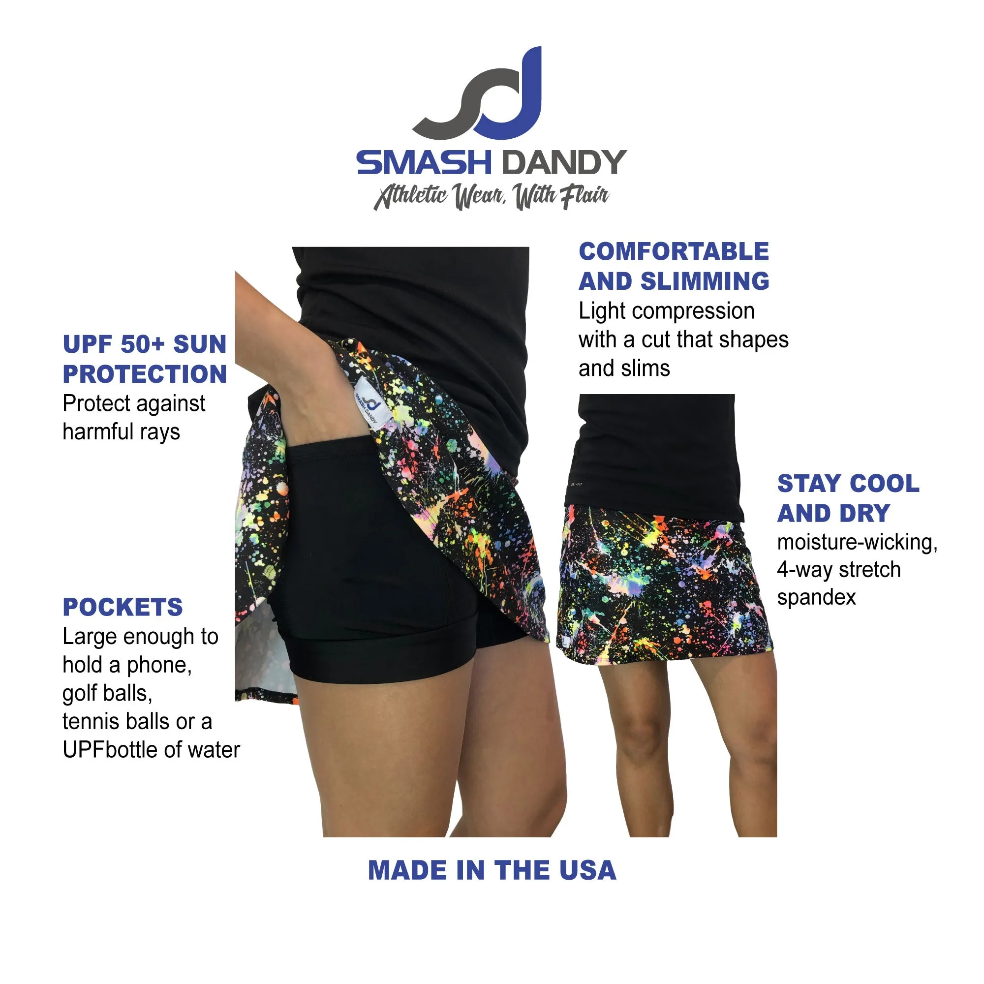 Benjamins Money Print Athletic Slim Golf Skort