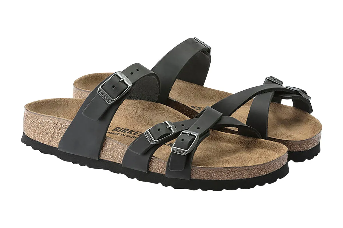 Birkenstock Franca R Black Oiled Leather Womens