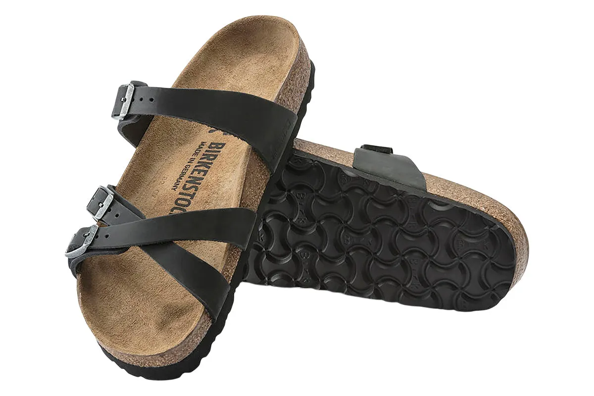 Birkenstock Franca R Black Oiled Leather Womens