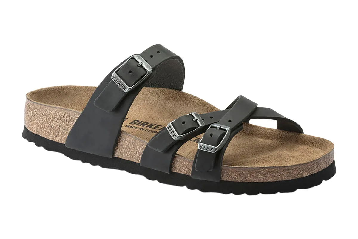 Birkenstock Franca R Black Oiled Leather Womens