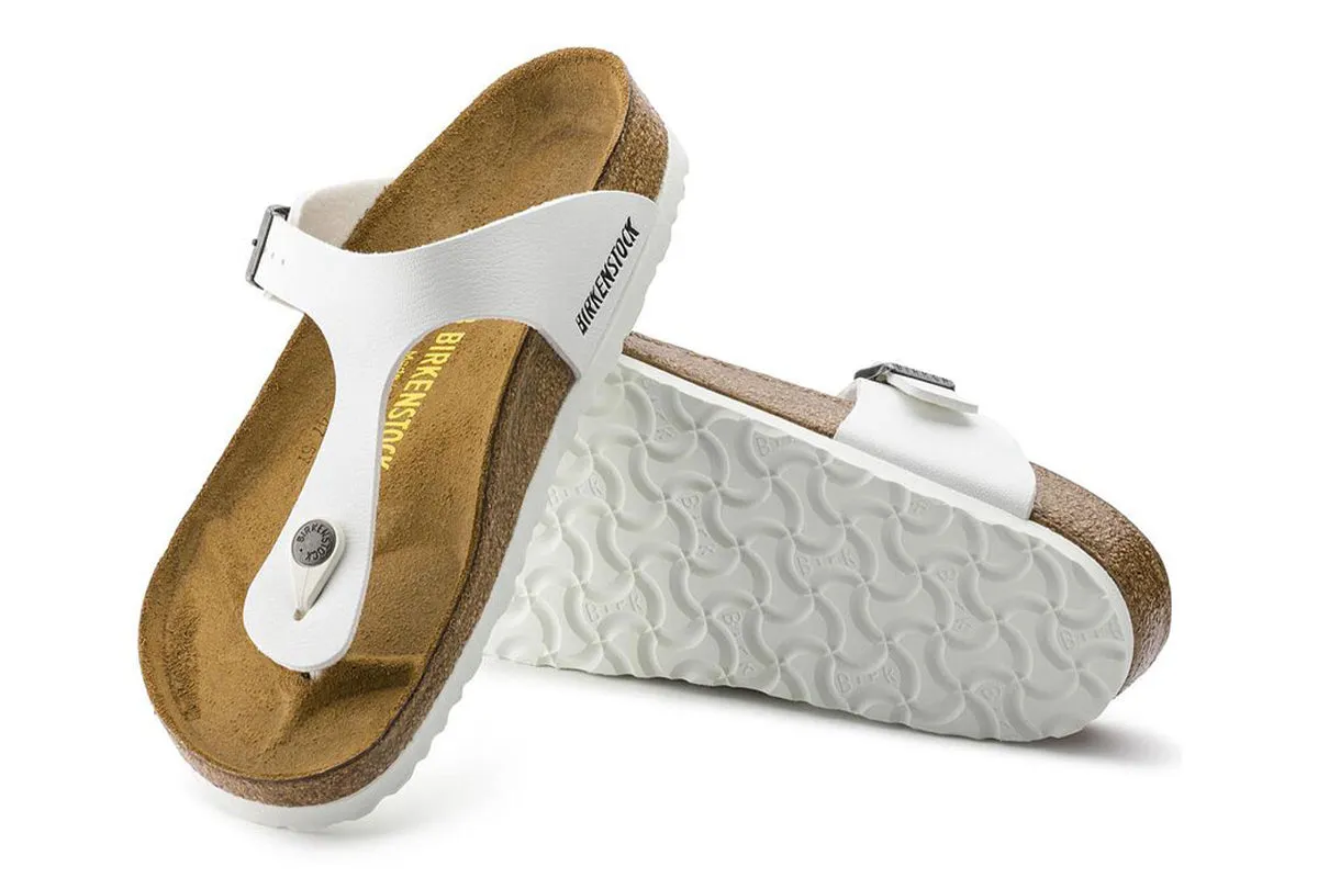 Birkenstock Gizeh R White Birko-Flor Womens