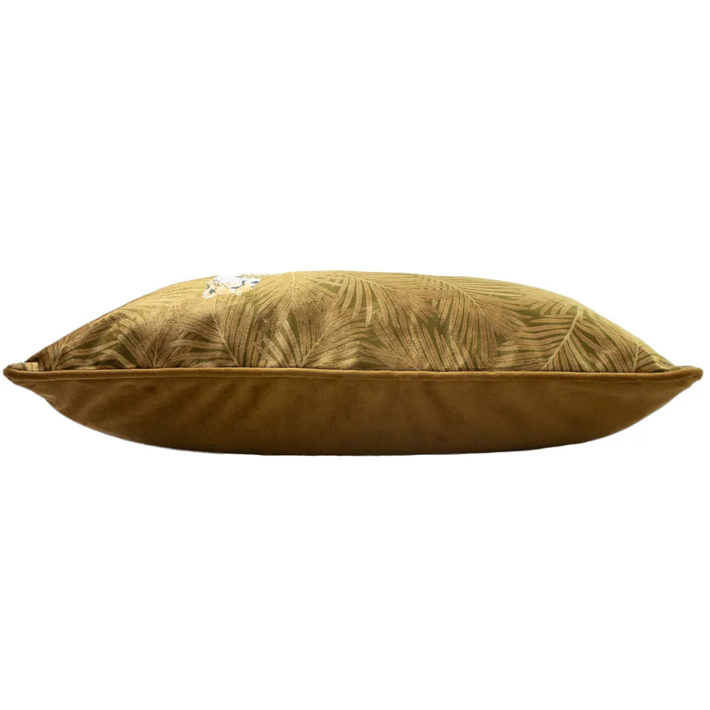 Cheetah Forest Velvet Cushion Gold