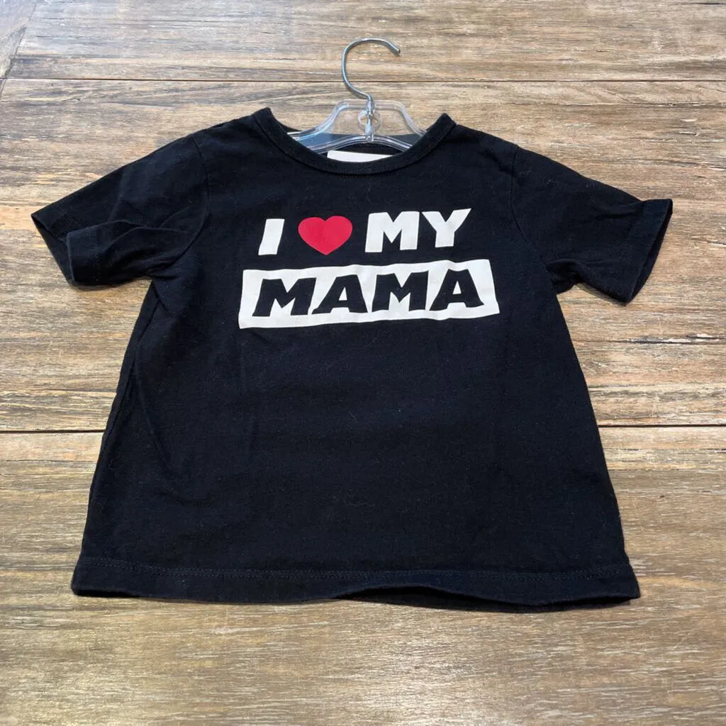 Childrens Place Black 'i hrt my mama' Ctn Tshirt 2T