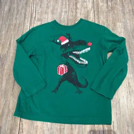 Childrens Place green Santa Dino cotton longsleeve 5Y