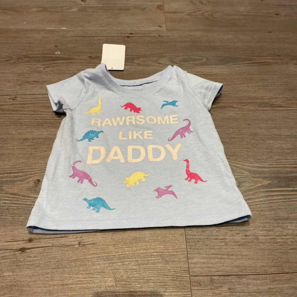 Childrens Place SkyBlue 'rawrsome like daddy' Ctnblend Tshirt 18-24m