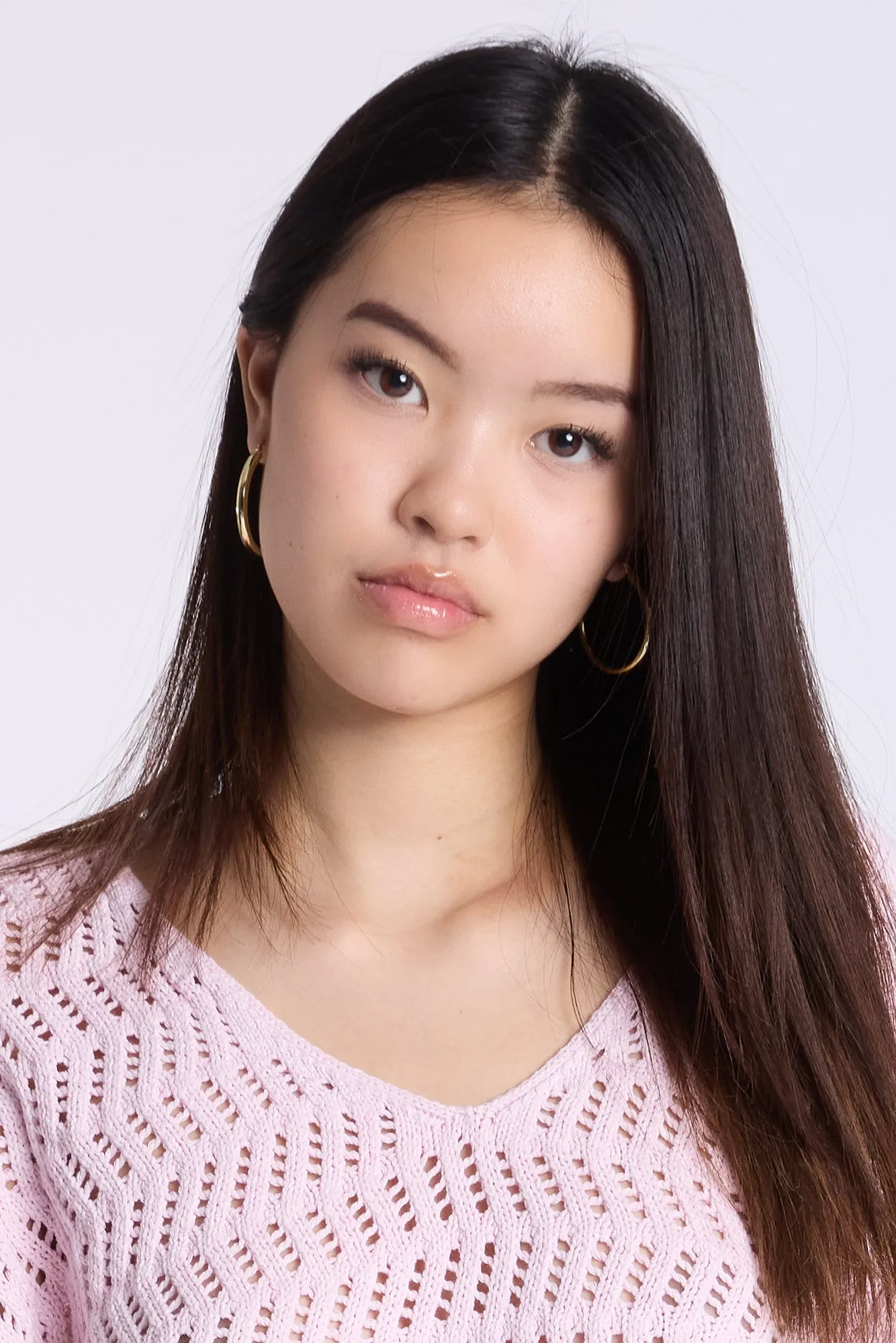 Crochet-Style V-Neck Sweater