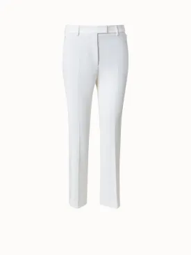 Cropped Straight Lyocell Wool Stretch Pants