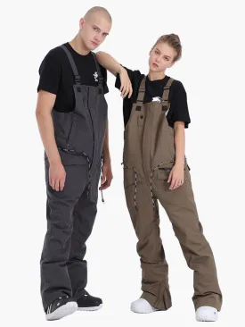 Dark Khaki Unisex Overalls Snowboard Ski Bibs Pants