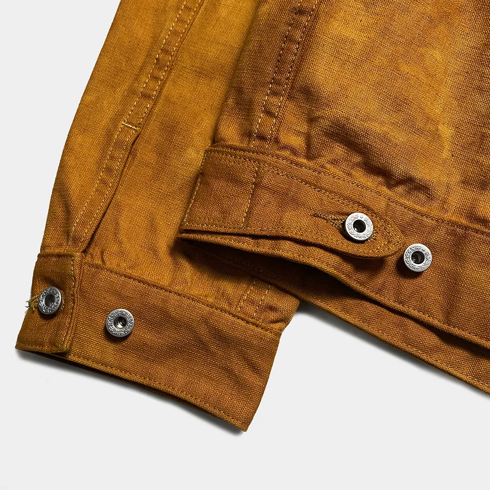 DDL 327-TYLER LUCKY-GOLD REGULAR FIT TYPE 4 DOUBLE DYED CANVAS JACKET -12OZ-GOLD