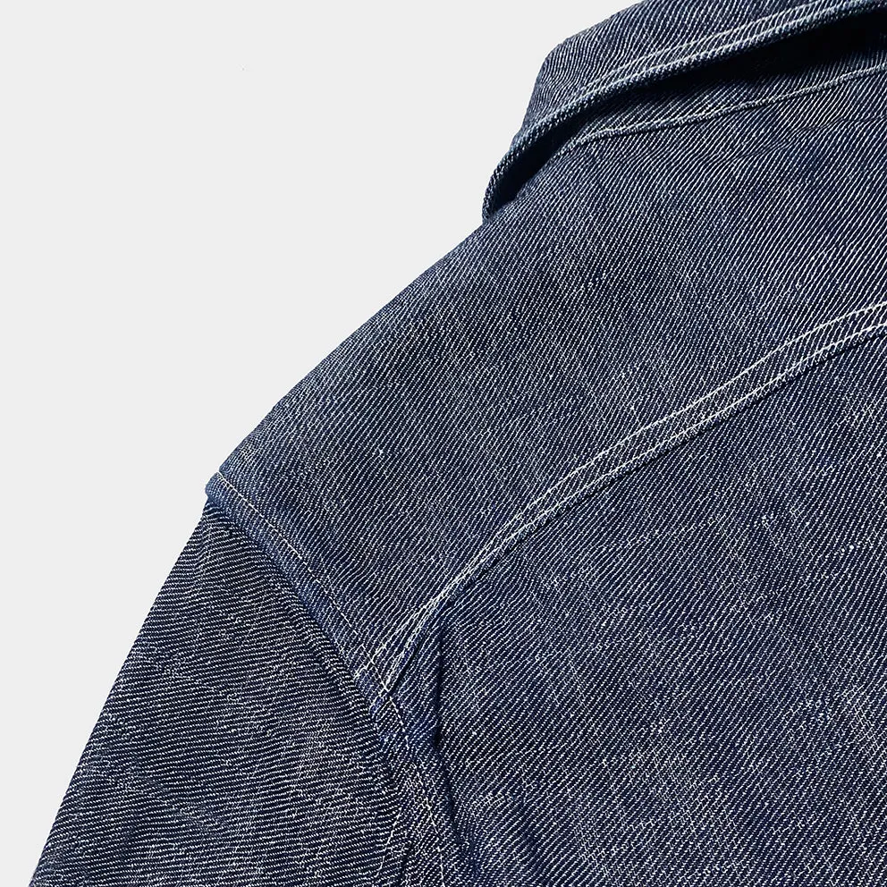 DDL 330-TYRONE-LUCKY REGULAR FIT 2 POCKET JACKET IN A COTTON LINEN BLEND-10.5OZ-E0 ROYAL BLUE INDIGO