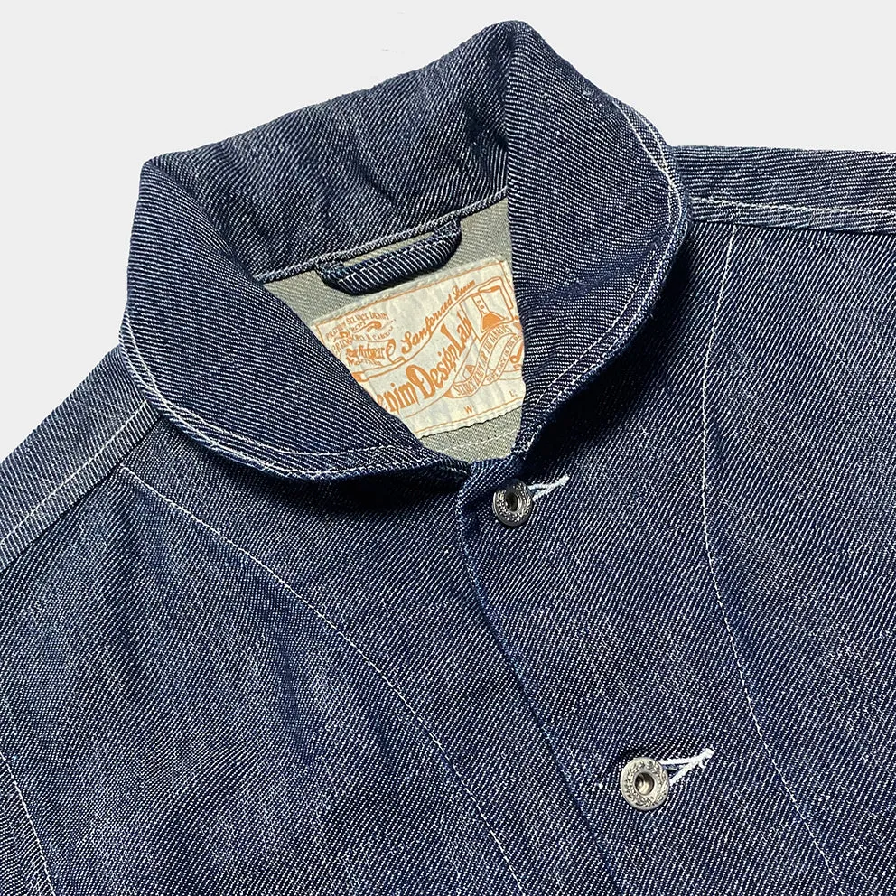DDL 330-TYRONE-LUCKY REGULAR FIT 2 POCKET JACKET IN A COTTON LINEN BLEND-10.5OZ-E0 ROYAL BLUE INDIGO