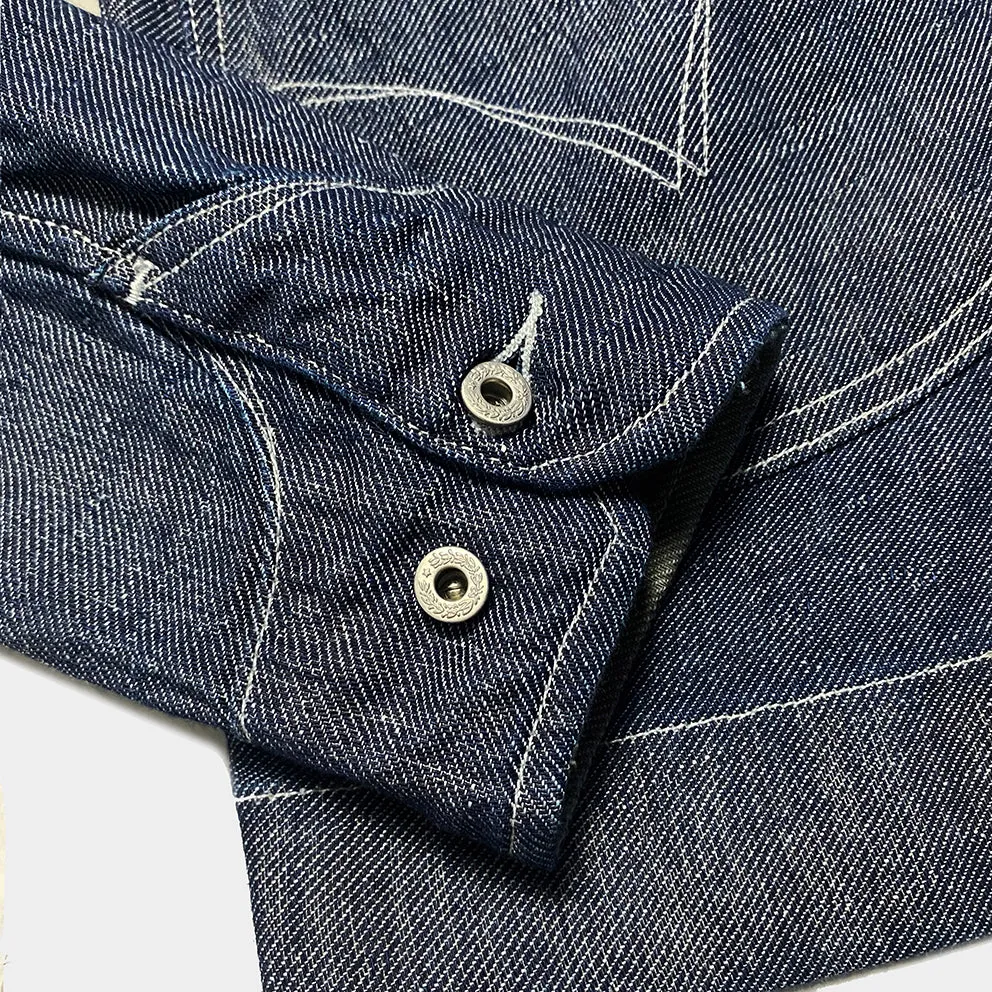 DDL 330-TYRONE-LUCKY REGULAR FIT 2 POCKET JACKET IN A COTTON LINEN BLEND-10.5OZ-E0 ROYAL BLUE INDIGO