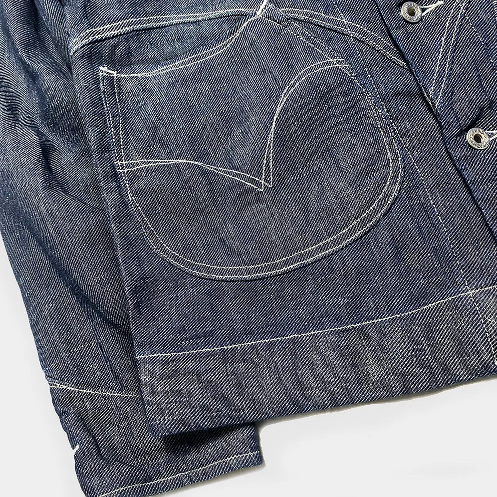 DDL 330-TYRONE-LUCKY REGULAR FIT 2 POCKET JACKET IN A COTTON LINEN BLEND-10.5OZ-E0 ROYAL BLUE INDIGO