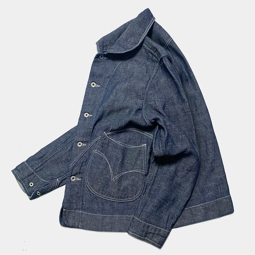 DDL 330-TYRONE-LUCKY REGULAR FIT 2 POCKET JACKET IN A COTTON LINEN BLEND-10.5OZ-E0 ROYAL BLUE INDIGO