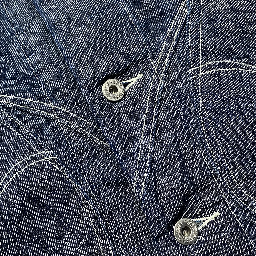 DDL 330-TYRONE-LUCKY REGULAR FIT 2 POCKET JACKET IN A COTTON LINEN BLEND-10.5OZ-E0 ROYAL BLUE INDIGO