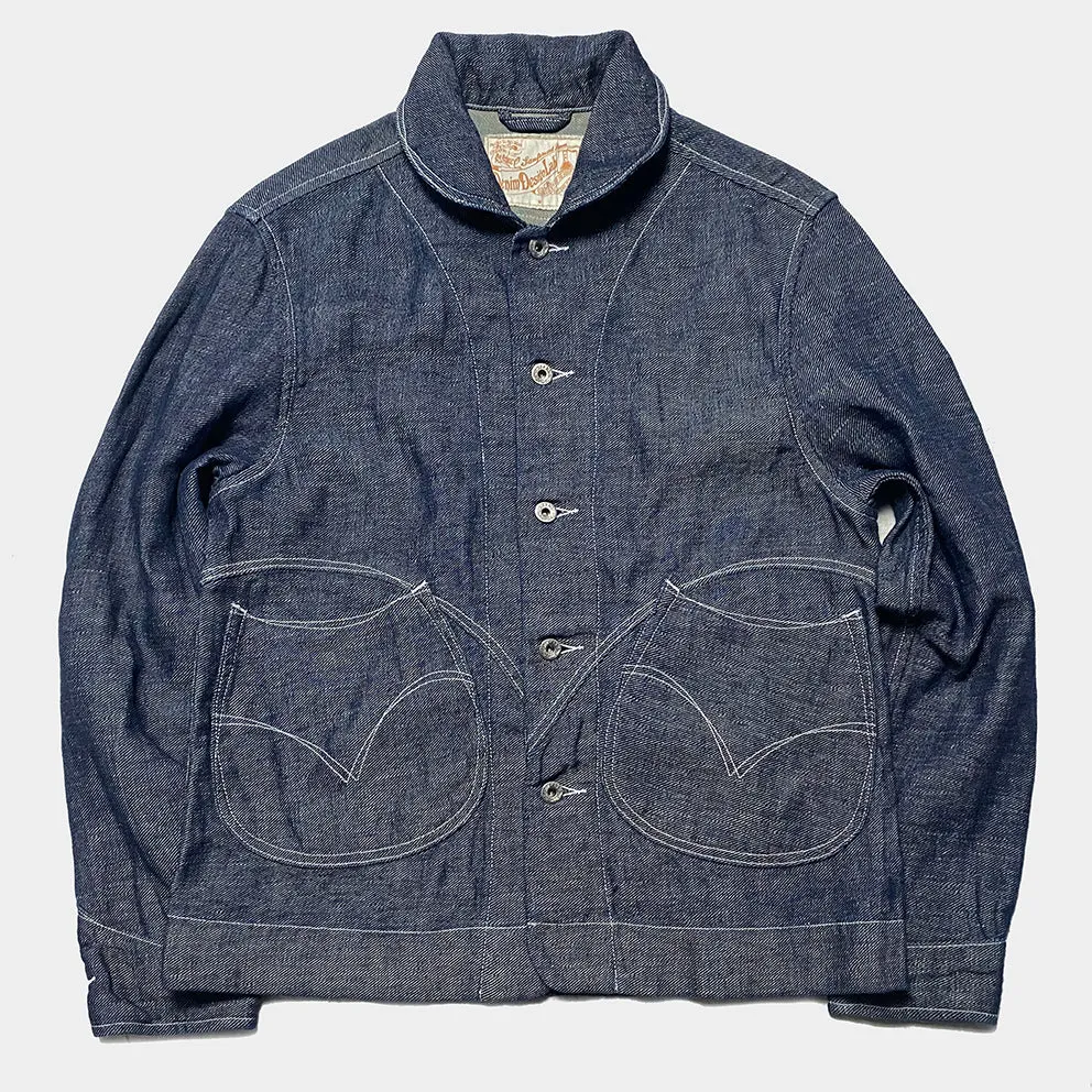 DDL 330-TYRONE-LUCKY REGULAR FIT 2 POCKET JACKET IN A COTTON LINEN BLEND-10.5OZ-E0 ROYAL BLUE INDIGO