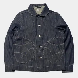 DDL 330R-TYRONE LUCKY-13P REGULAR FIT 2 POCKET JACKET WHITE OAKS CONES PIMA COTTON DENIM-13OZ-RAW INDIGO