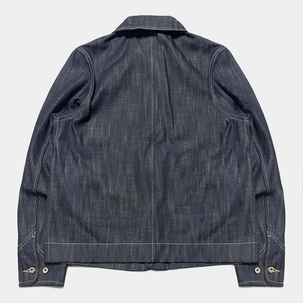 DDL 330R-TYRONE LUCKY-13P REGULAR FIT 2 POCKET JACKET WHITE OAKS CONES PIMA COTTON DENIM-13OZ-RAW INDIGO