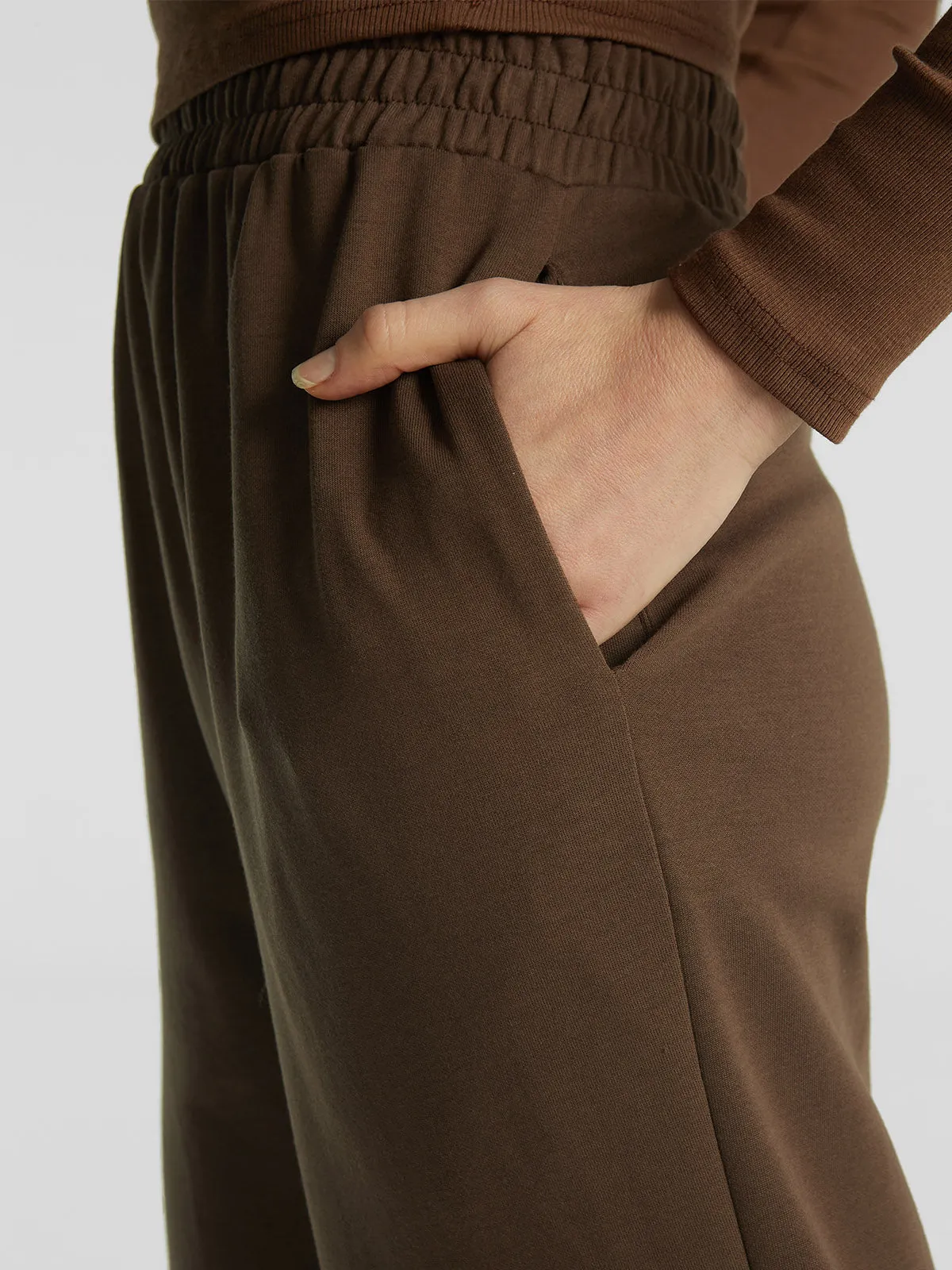 Double Waistband Straight Leg Pants