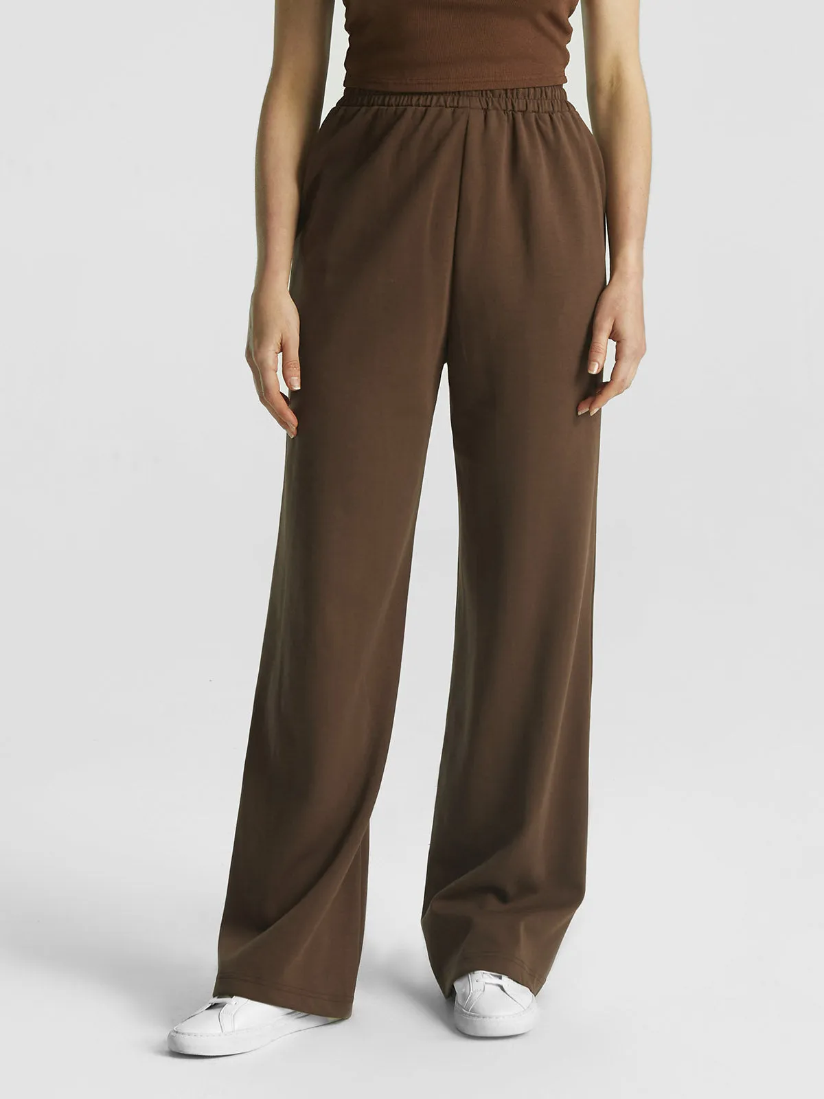 Double Waistband Straight Leg Pants