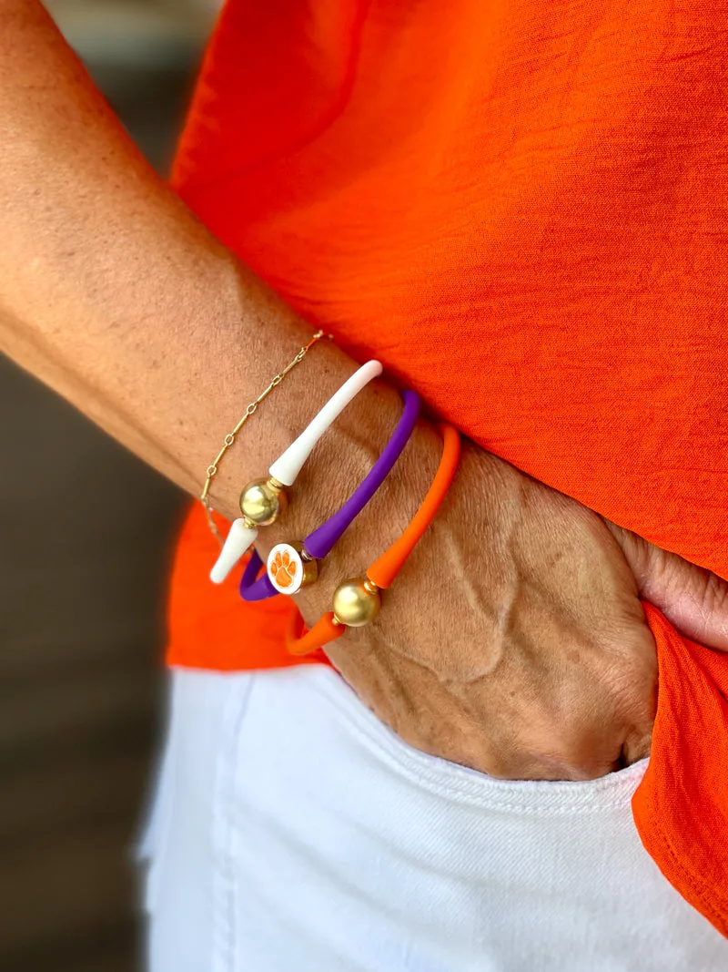 Enamel Bali Bracelet - Clemson Purple