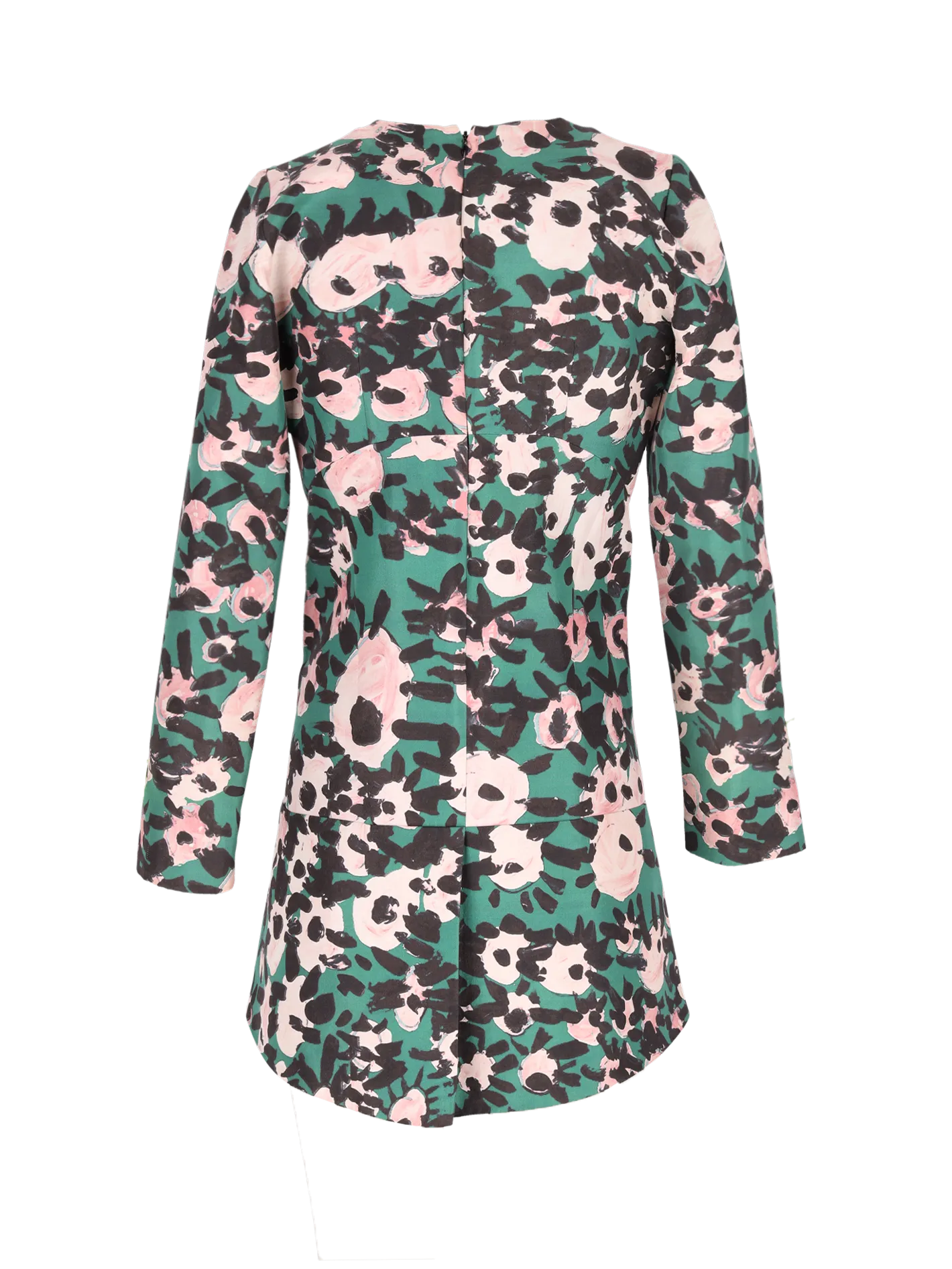 floral-print long-sleeve mini dress