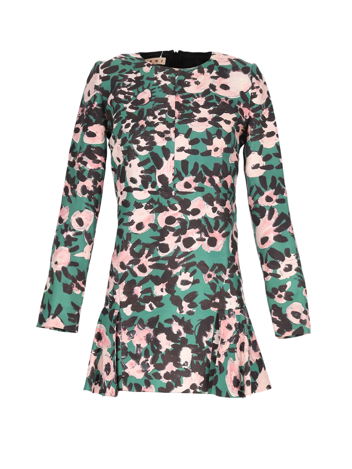 floral-print long-sleeve mini dress