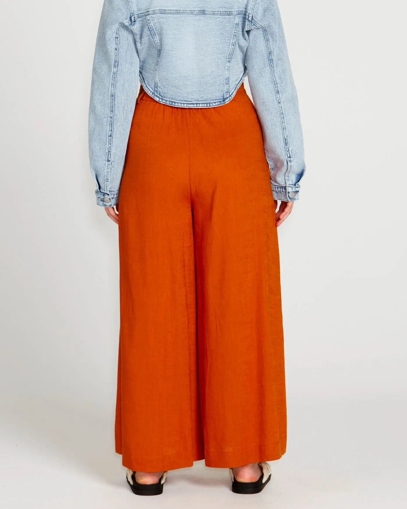 Francesca Wide Leg Pant - Rust