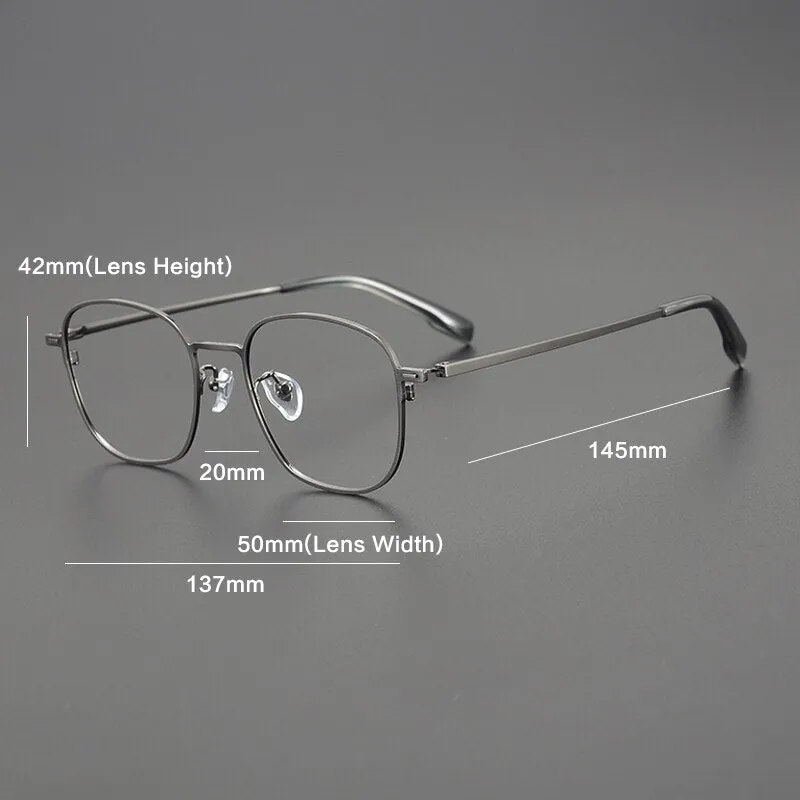 Gatenac Unisex Full Rim Square Titanium Eyeglasses Gxyj1118