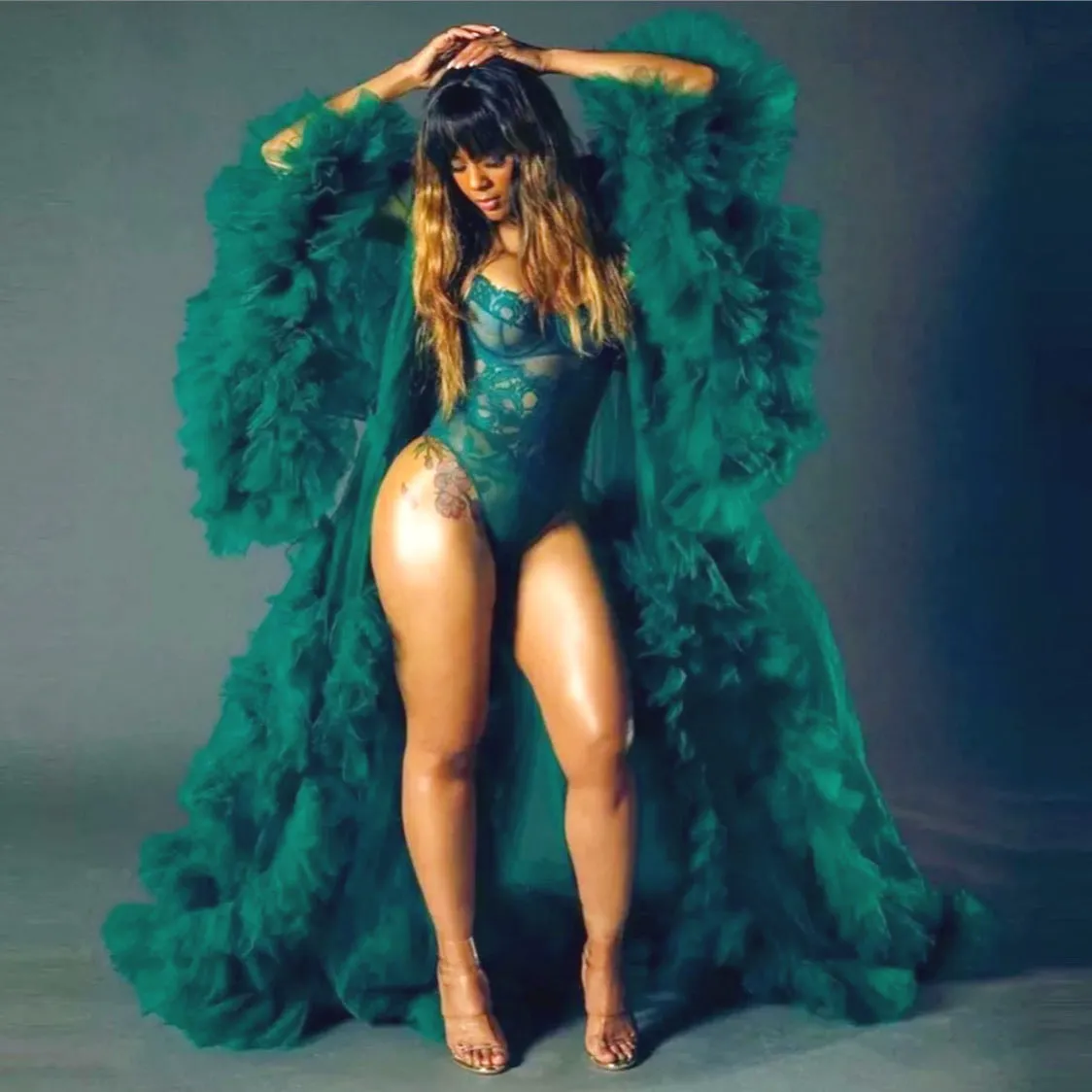 Green Tulle Robe