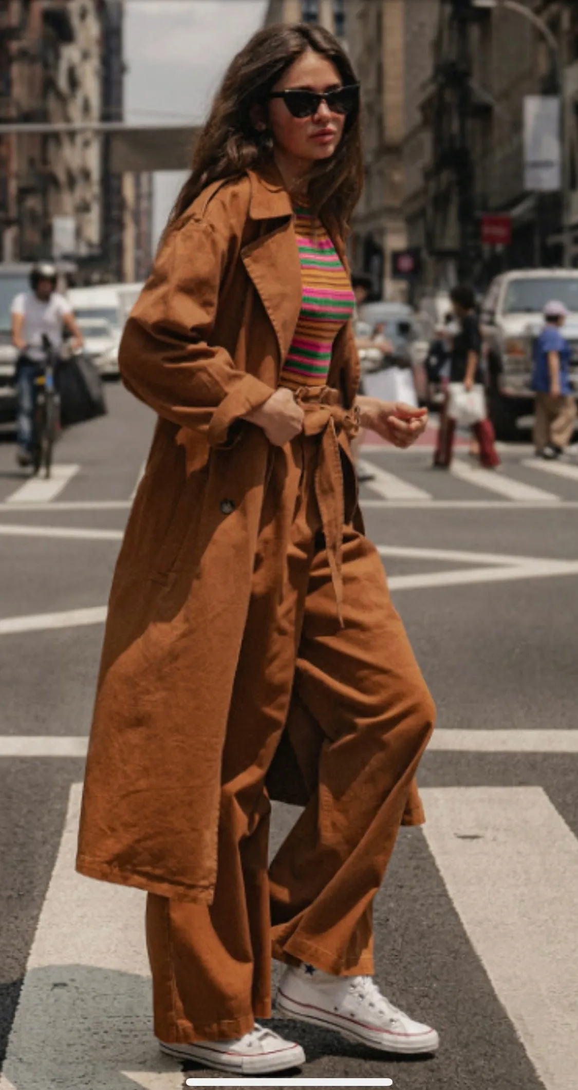 Hi-waisted Paperbag Wide Leg Denim -Dark green